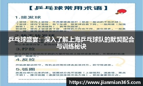 乒乓球盛宴：深入了解上海乒乓球队的默契配合与训练秘诀